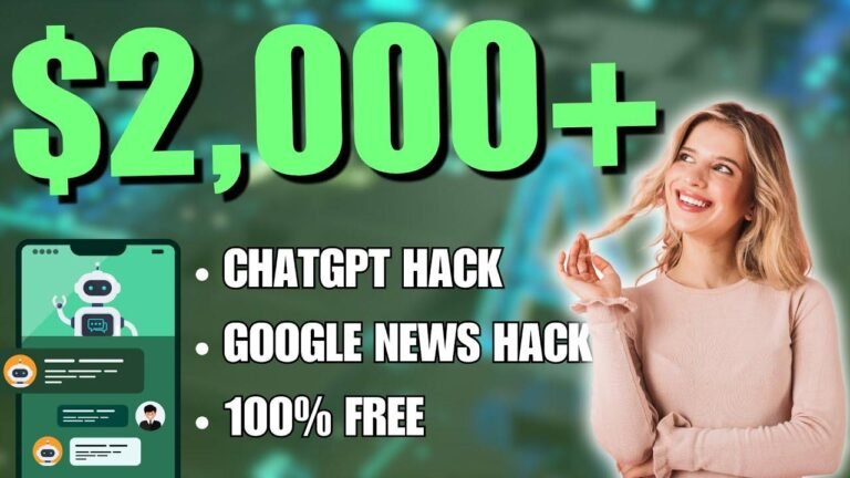 Make over $2000 by Typing on ChatGPT and use the Google News Hack to earn money.